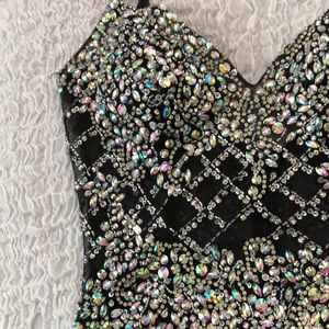 Long Black Prom Dress with Sparkly top